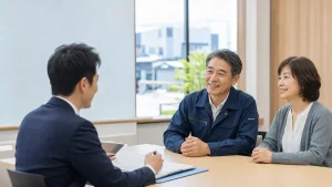豊橋で会社売却について経営者夫婦が相談する様子
